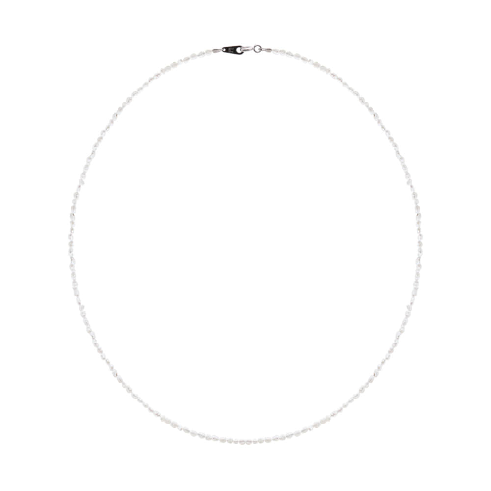 [92.5 Silver]Mini Pearl Line Necklace-S/[92.5 실버]미니 펄 라인 목걸이-스몰